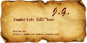 Jambrich Gábor névjegykártya