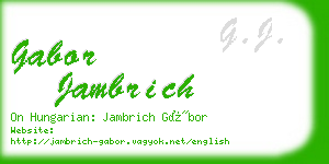 gabor jambrich business card